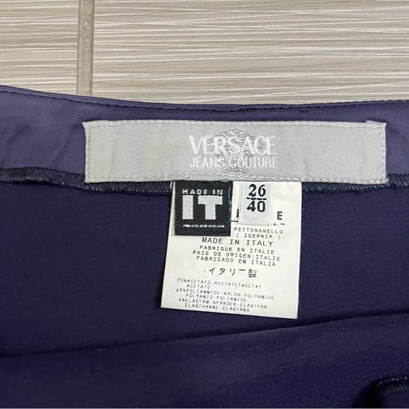 Rare Vintage Versace Jeans Couture Purple Sequin Mini Skirt - Picture 5 of 13